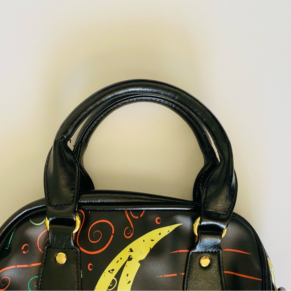 MOON PRINT Black Purse Handbag Shoulder Crossbody Whimsigoth Celestial Festival - Picture 4 of 12